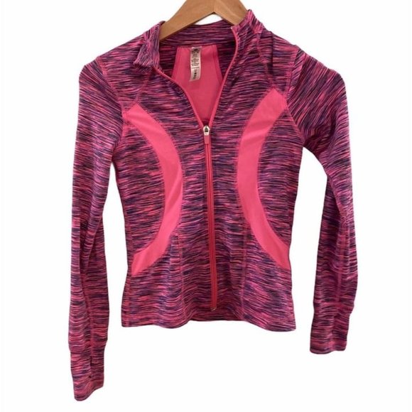 90 Degree By Reflex Other - 90 DEGREES Girls Full zip Pink Spacedye active top